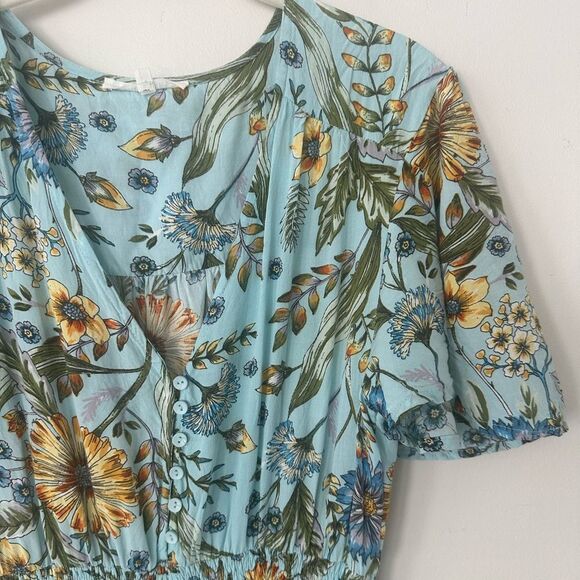 Able The Label Floral Hi/Lo Hem Maxi Dress M - Picture 2 of 7